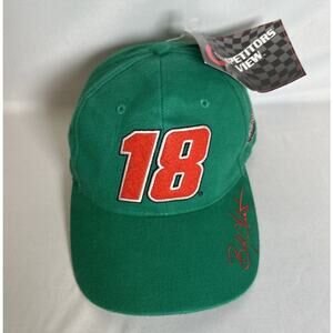 Vintage Nascar Hat Cap Green Strap Back Bobby Labonte Racing Base Ball 90s NOS